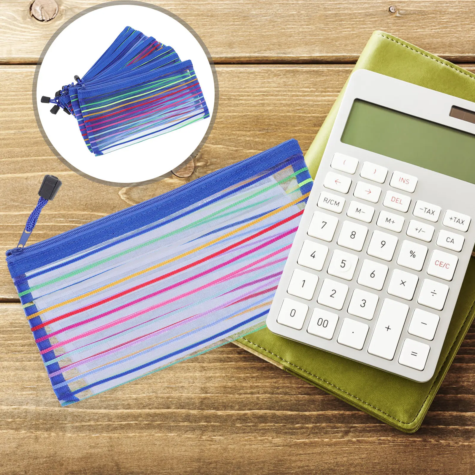 

6 шт. сумок для денег из ткани Оксфорд с карманом на молнии и рамкой из алюминиевого сплава для хранения наличных, квитанций, билетов, документов.