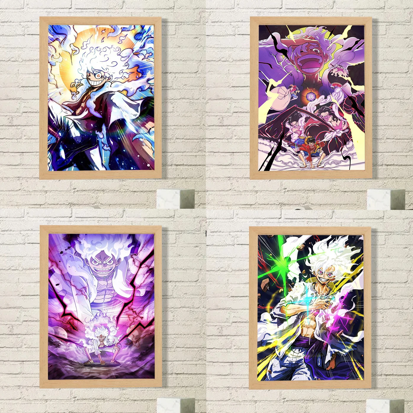 

Luffy Anime Decorative Pictures for Living Room Decor Nika Wall Art One Piece Gear 5 Home and Decoration Poster Canvas Posters