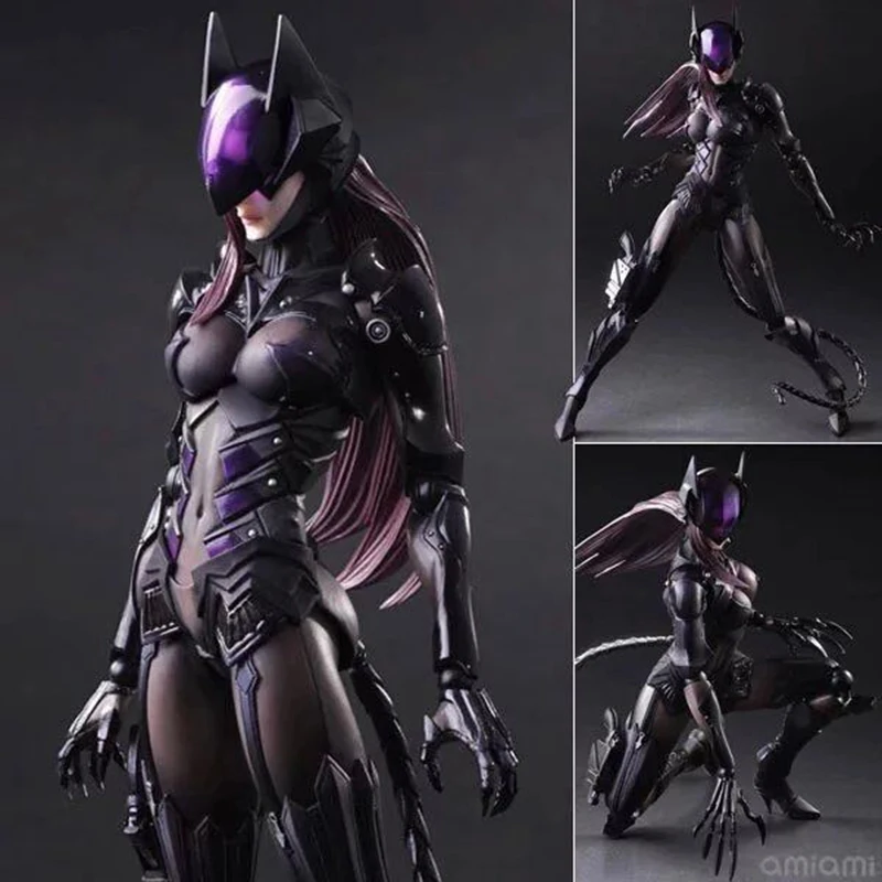 Figura de acción de Anime de Batman Variant Play Arts Kai BY TETSUYA NOMURA Catwoman, juguete coleccionable de PVC de 26cm, regalo