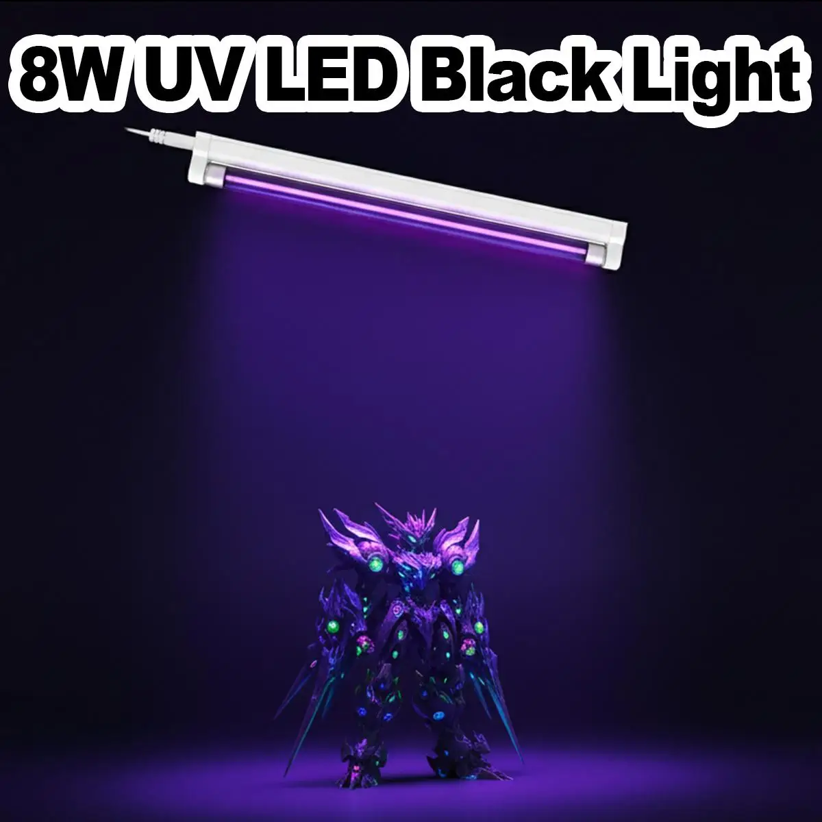

УФ-лампа 365 нм, черный свет, светодиодная флуоресцентная лампа T5 с вилкой EU, фиолетовая, для создания атмосферы на сцене, вечеринках, для домашнего декора, для отверждения смолы, USB