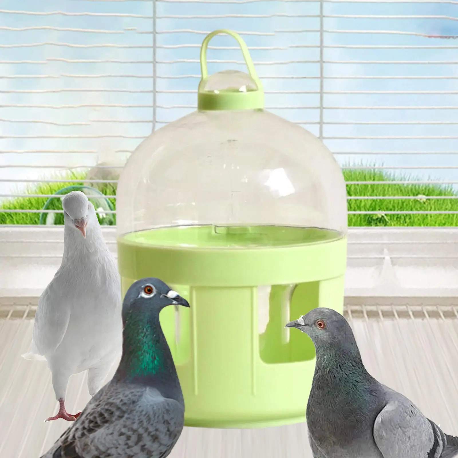 Pigeon Drinker Thick Plastic Bird Water Dispenser Feeder Outdoor Cage Hanging Supplies for Parrots Quail Chickens