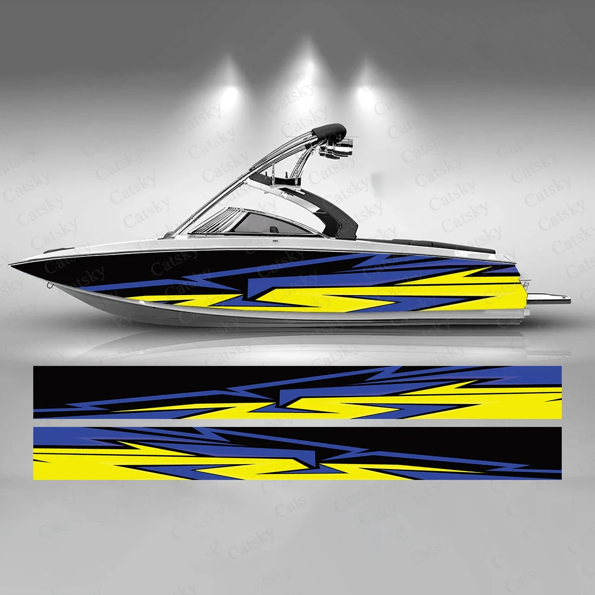 Classic and Colorful Boat Sticker Fashion Custom Fish Boat-Sticker Vinyl Waterproof Boat Wrap Graphic Boat Wrap Decal