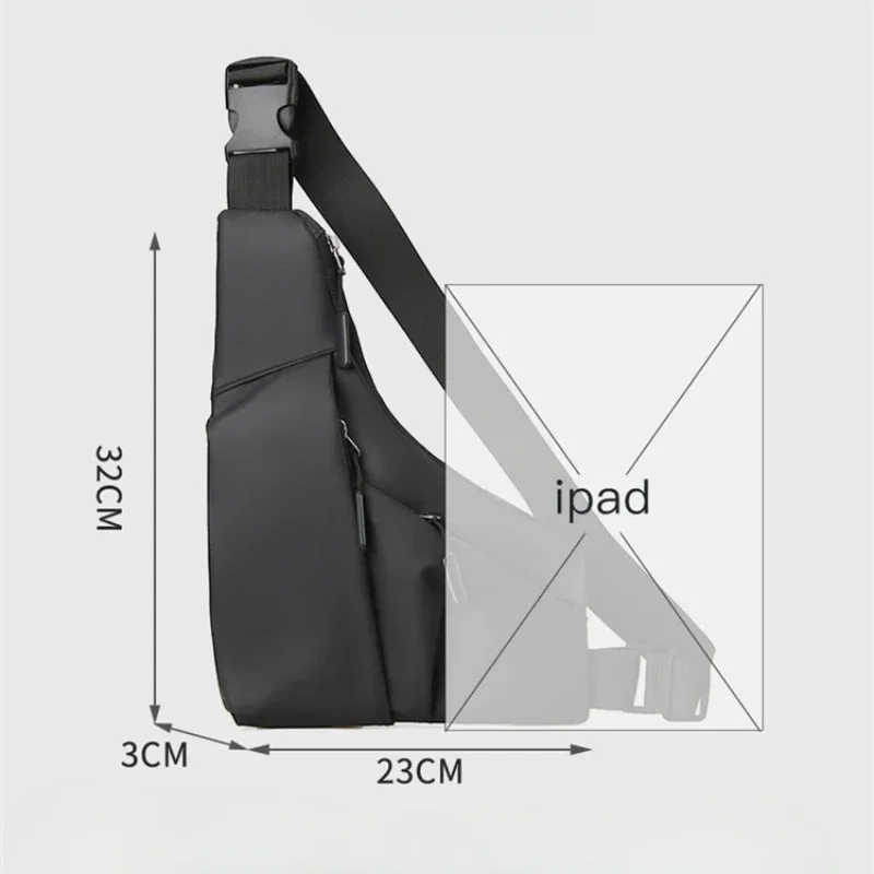 Anti-diefstal nauwsluitende borsttas Heren vrije tijd lederen film driehoekige tas Crossbody kaart portemonnee Sport fietsen paardrijden Sling Bag