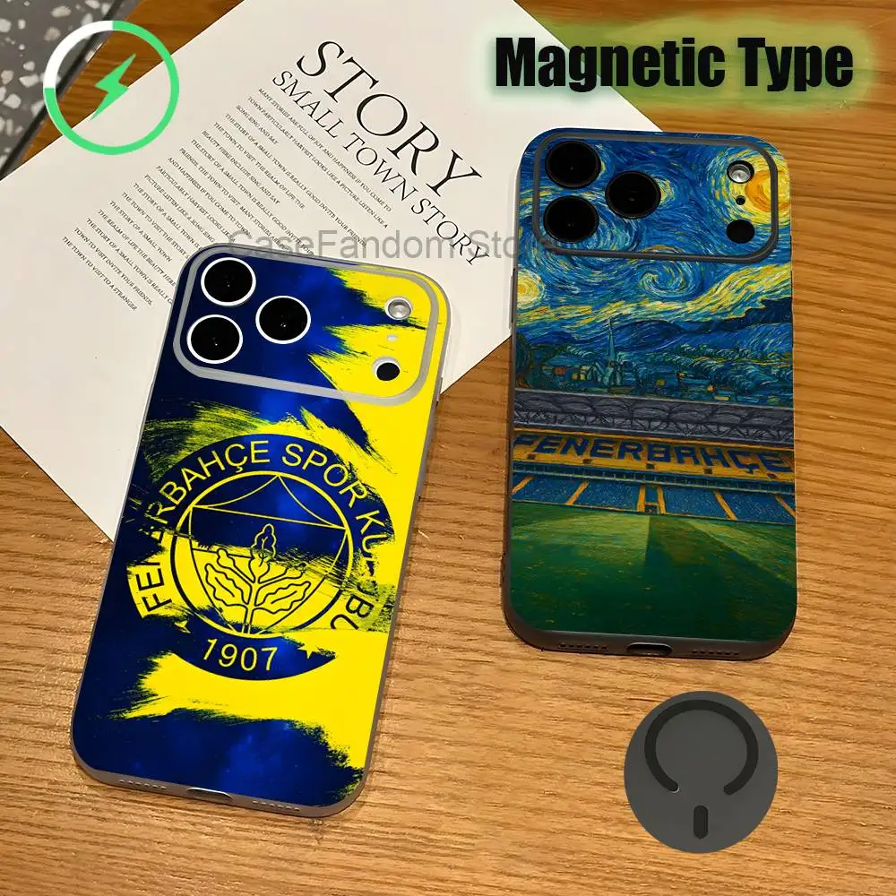 

Turkey F-FenerbahceS-E For iPhone 17,16,15,14,13,12,11,Pro,Max,Plus Transparent gray Phone Case Magnetic Wireless Charging
