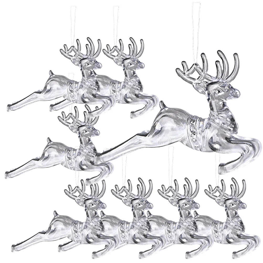 

8 Pcs Home Hanging Ornaments Elk Decor Christmas Decorations Outdoor for Clear Craft Indoor Adornments Crafts