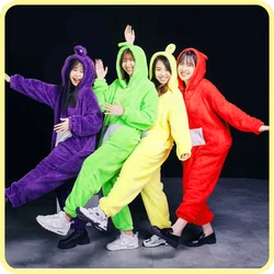 Laa-Laa Po Soft Long Sleeves Cosplay Pajamas for Adult Costume Home 4 Colors Funny Tinky Winky Anime Piece Pajamas Costume Cute