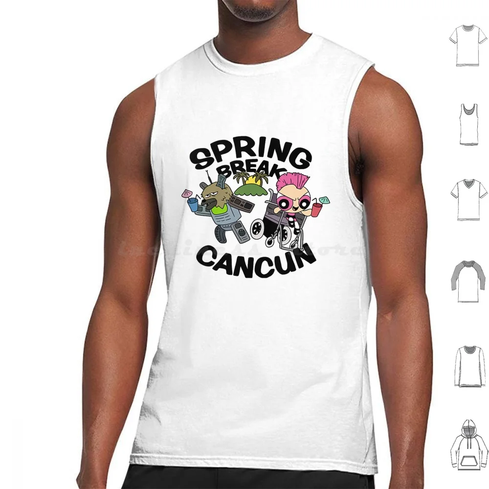 Spring Break Cancun 2003 Tank Tops Vest Sleeveless Spring Break Adult Swim Aqua Teen Hunger Force Athf Cancun Funny