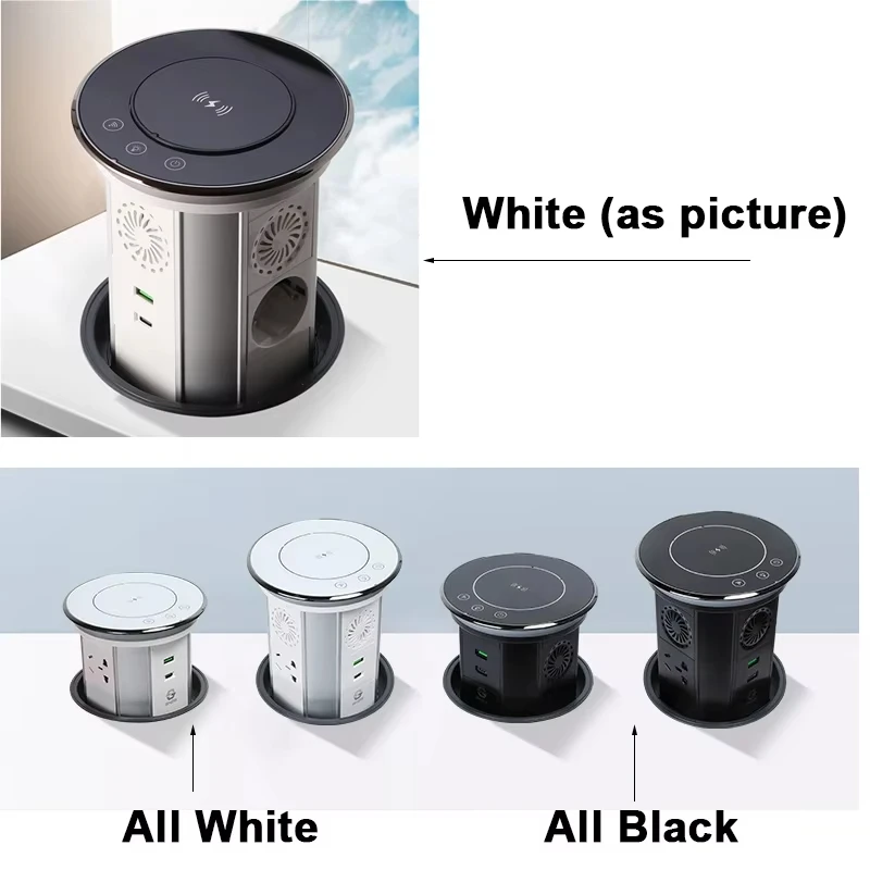 

Электрические выдвижные розетки ISRAL Pop для скрытого монтажа в столешницу с моторизованным подъемом, USB и беспроводной зарядкой, стандартные