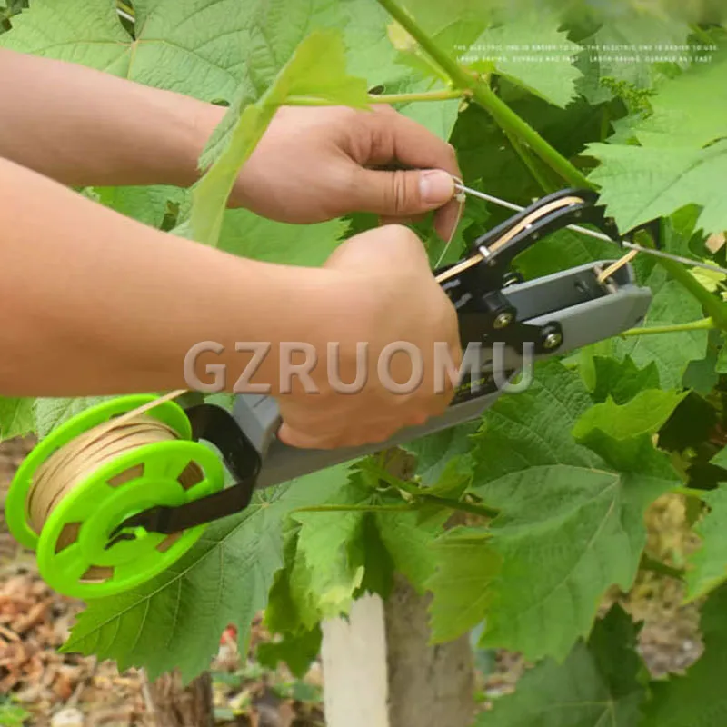 Imagem -03 - Hand-held Elétrica Branch Encadernação Máquina Vegetal Fruit Plant Stem Tying Tool Household Garden Grape Vines Strapper Automático