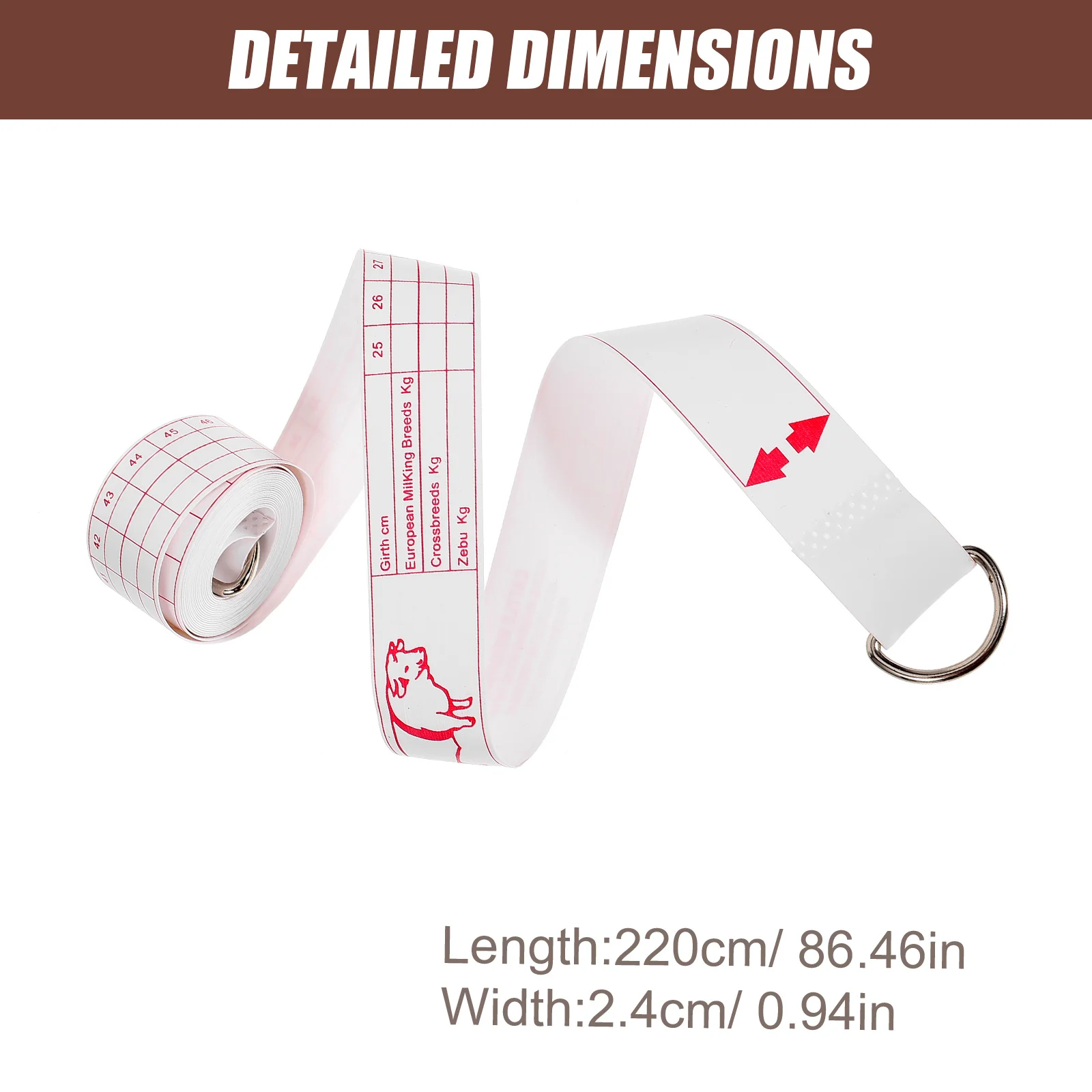 Livestock Measuring Tape High Precision Animal Weight Measure for Cattle Pig Goat Body Chest Waist Measurement Farm Tool