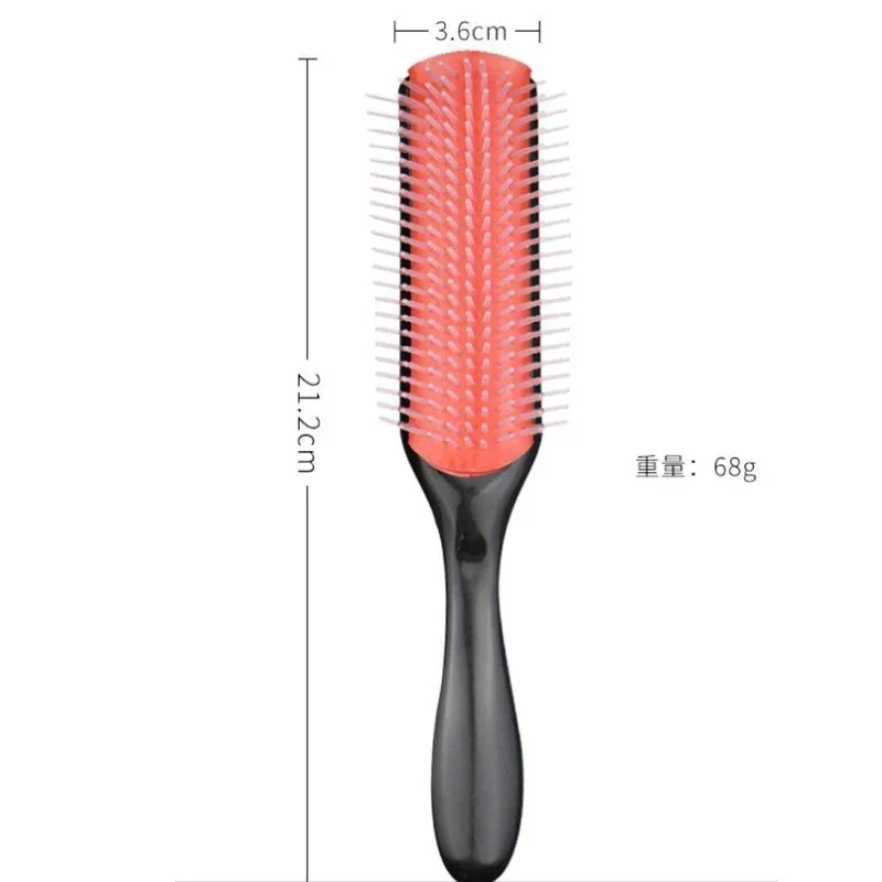 Hair Comb 9-Row Detangling Hair Brush Classic Rat Tail Combs Styling Hairbrush Straight Curly Wet Hair Scalp Massage Brush Women