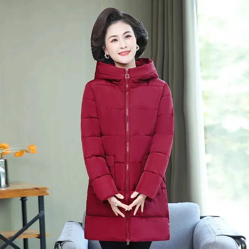 

Thicken Parkas Winter Down Cotton Jacket Loose Female Warm Long Coat Windproof Hooded Outerwear Women's Winter Coats