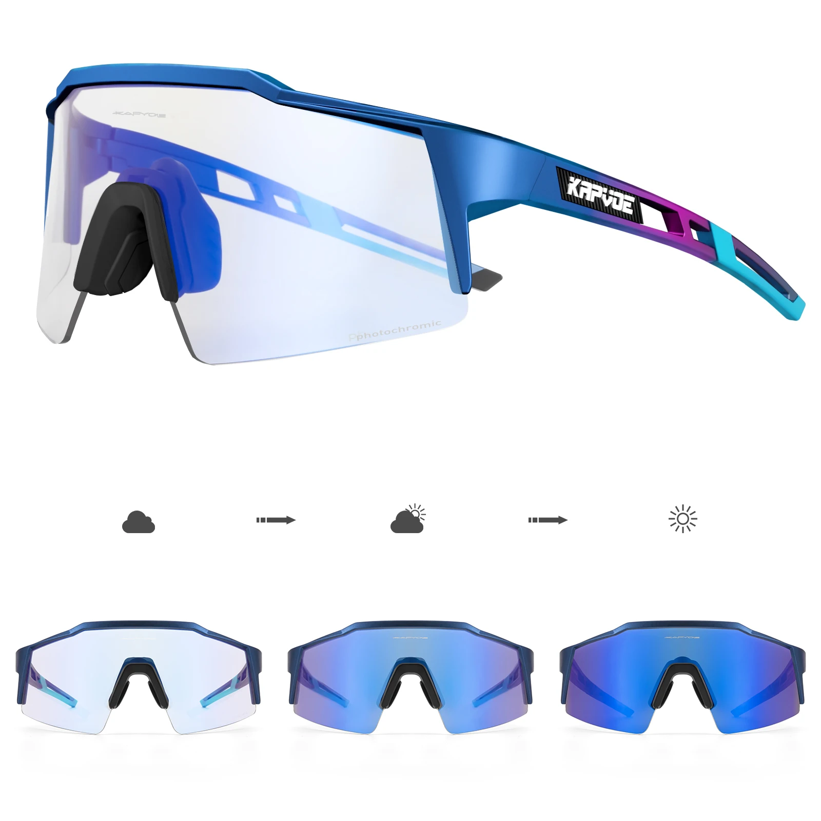 KAPVOE gafas de sol fotocromáticas para ciclismo para hombre, gafas de ciclismo MTB para mujer, gafas de bicicleta de carretera UV400, gafas de sol