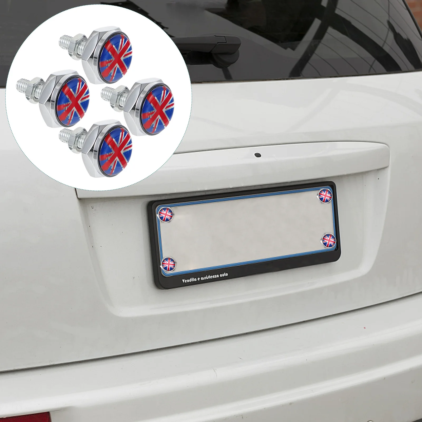 

4Pcs License Plate Frame Screws Durable Aluminum Alloy Universal Car Motorcycle Fastener Elegant Design License Plate Screw