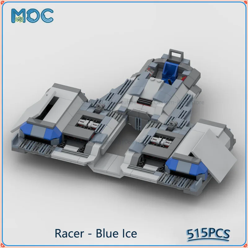

MOC Building Blocks Racer - Blue Ice Model DIY Assemble Bricks Space Display Creative Collection Educational Toys Gifts 515PCS