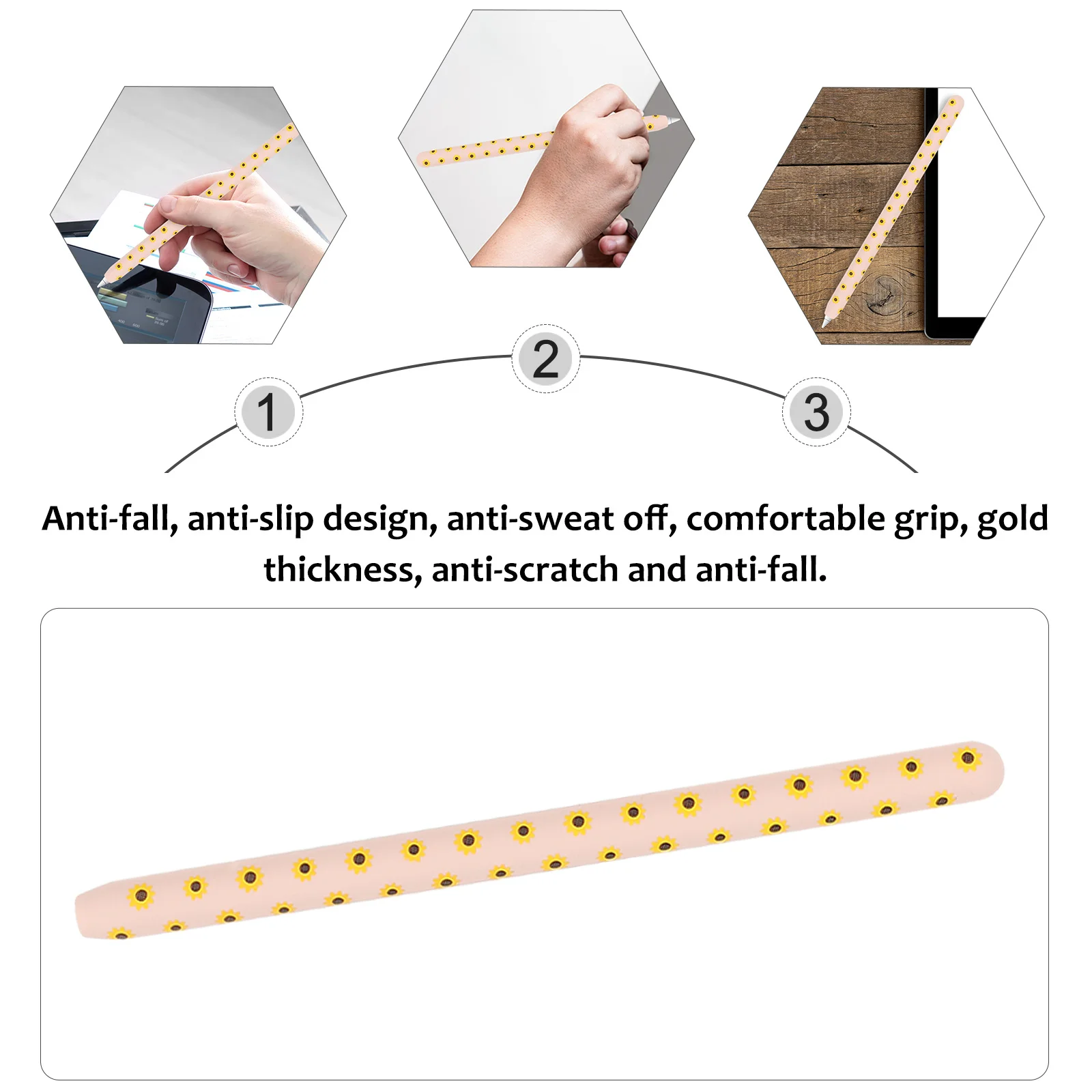 Stylus Pen Cover Case Compatible with Apple Pencil 2 Silicone Skin Protective Cap Anti-Fall Scratch Resistant Comfortable