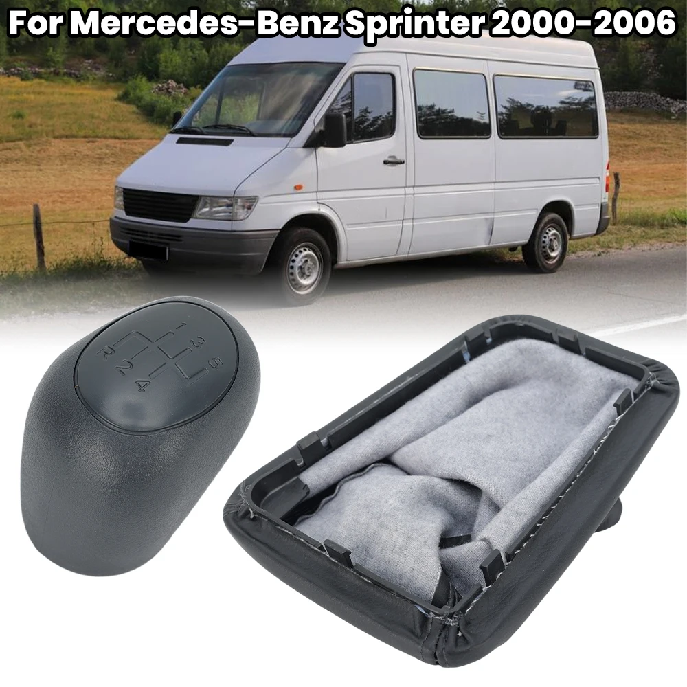 5 Speed Gear Shift Knob Shifter Lever Head With Boot Cover For Mercedes Benz Sprinter W901 00-06  LHD Change Car Accessories