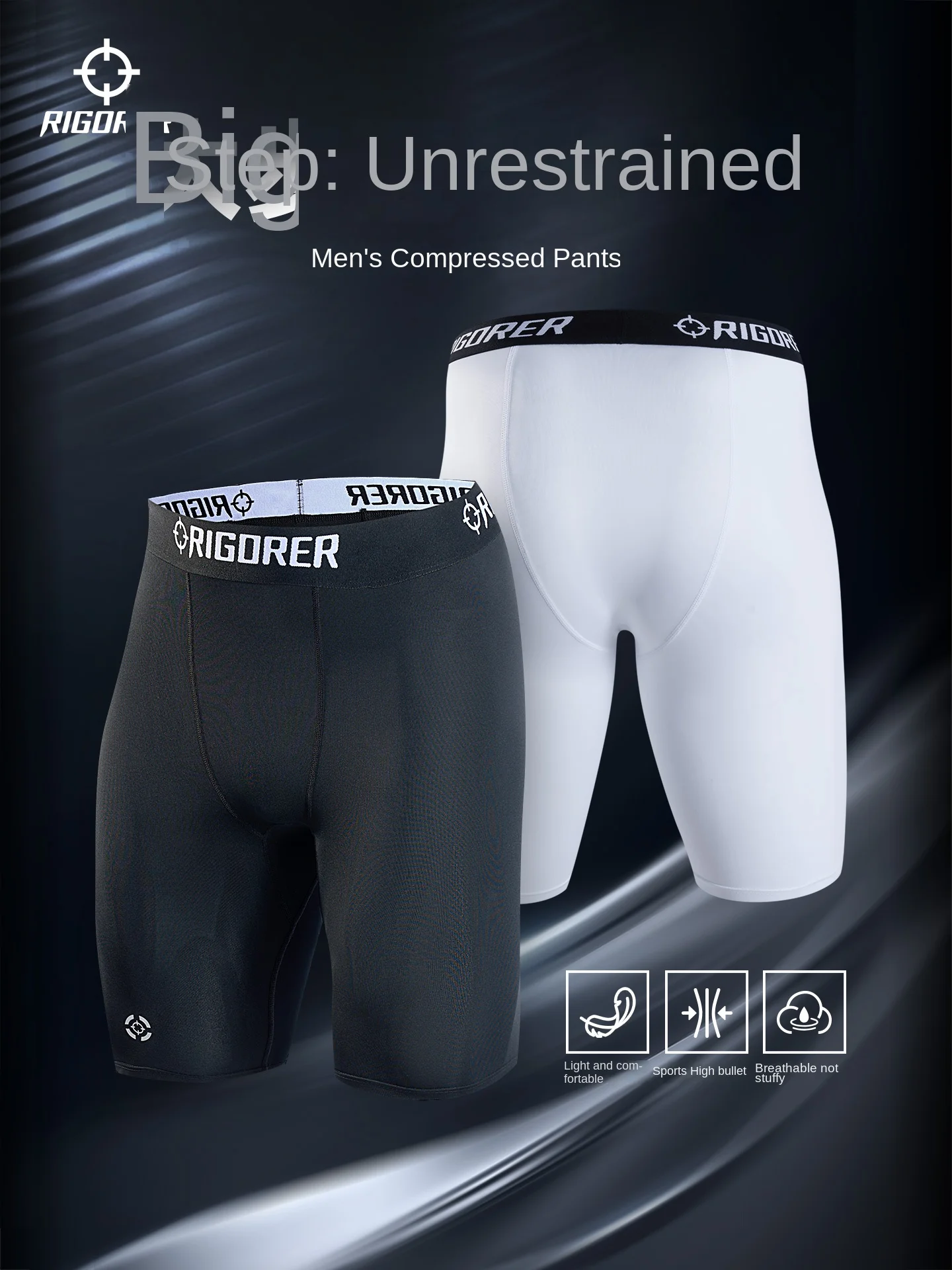 

RIGORER компрессионные шорты с пятью точками, новые летние мужские баскетбольные шорты для фитнеса, быстросохнущие дышащие шорты для спортзала и фитнеса