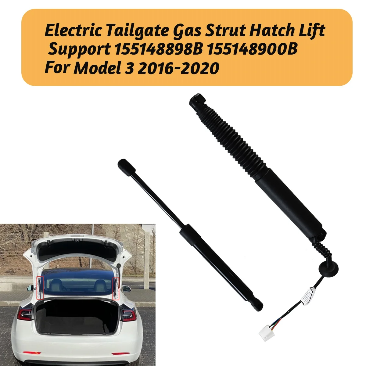 Left Electric Tailgate Gas Strut & Right Hatch Lift Support 155148898B 155148900B for Tesla Model 3 16-20 Back Actuator