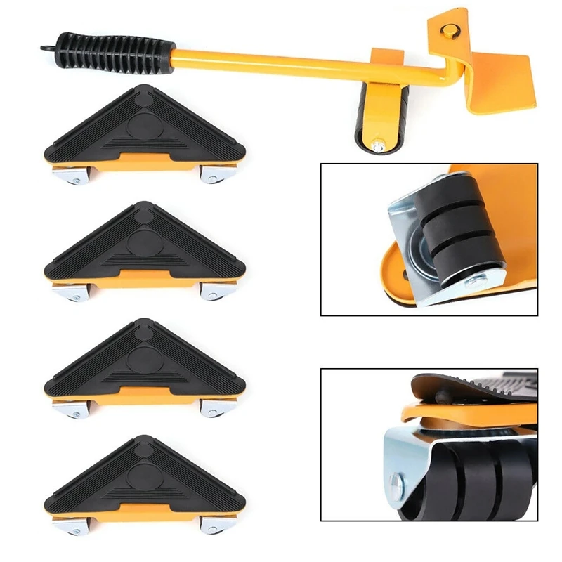 Furniture Lifter Profession Heavy Furniture Roller Move Tool Set Wheel Bar Mover Slider Transporter Kit Max Up For 300Kg