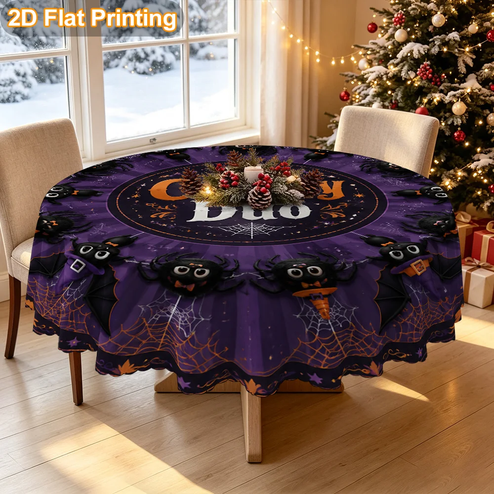 1 DKOD Horror Reptilian Spider and Bat Tablecloth - Round