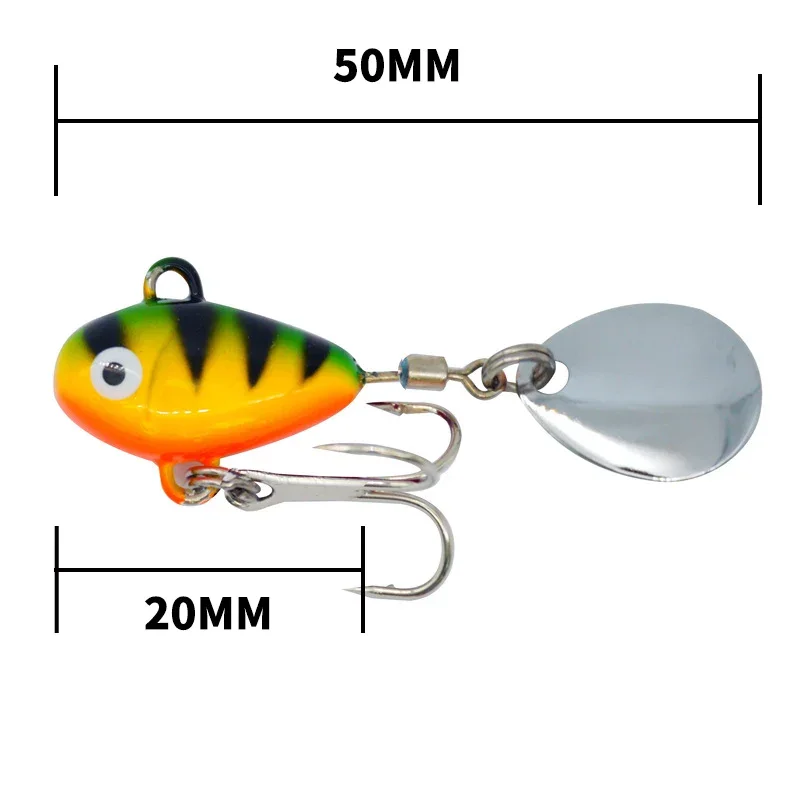 Metal Mini Vibration Fishing Lure 1pc 10g 5cm VIB Hard Bait With Spoon Rotating Crankbait Spinner Sinking Bait Fishing Takcle