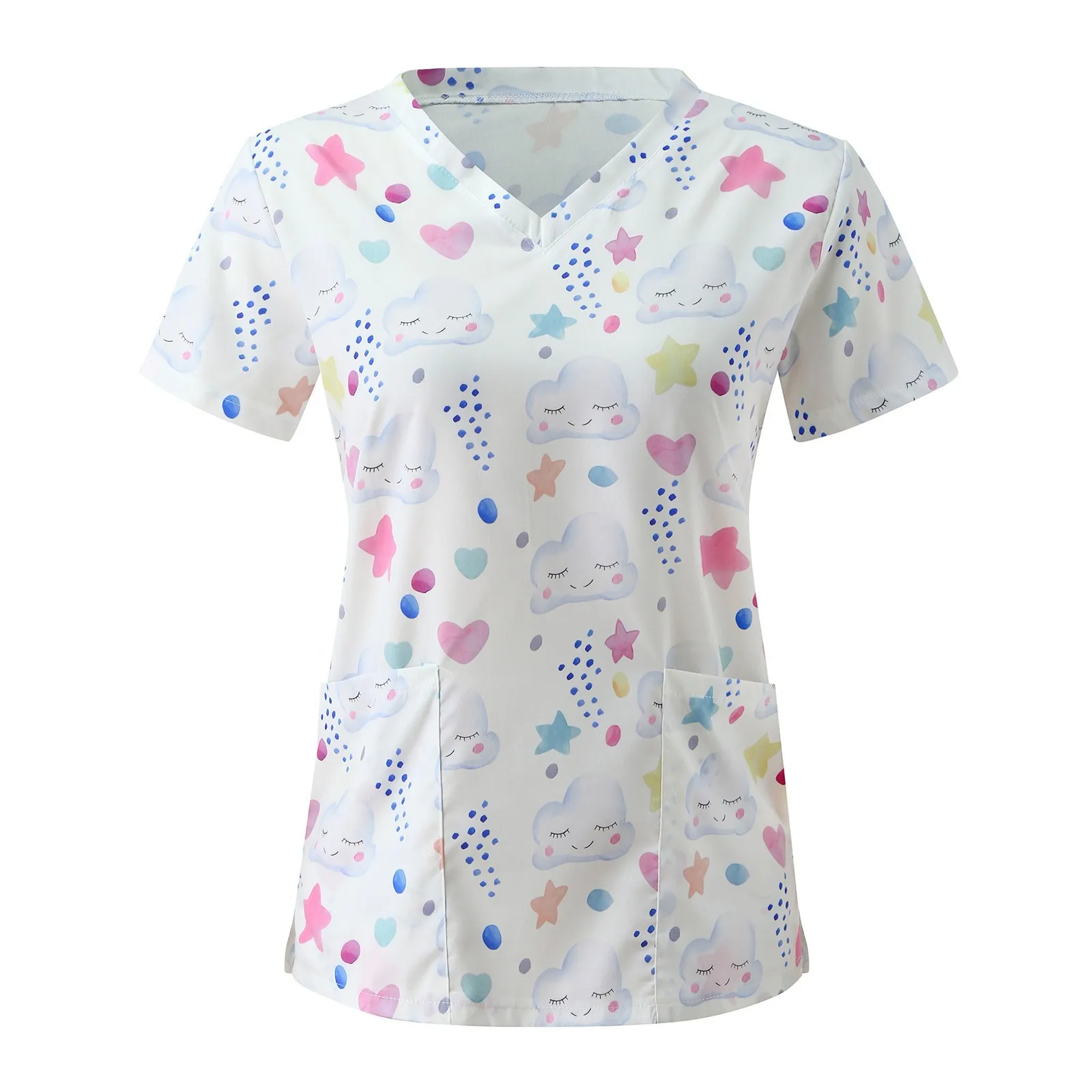 Pharmacist Dentist Veterinary Nurse New Tops Fashion Slim Beauty Scrub Clothes Spa Nurse Pure Cotton Medical Lab Medical Uniform