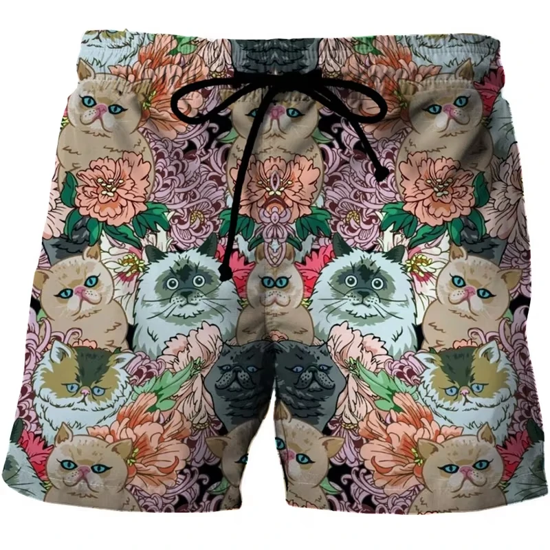 

3D Cats Print Men Y2k Oversize Men Short Pants Summer Cool Mens Swim Sport Beach Men Shorts Women Swimsuit Kid Shorts Pants