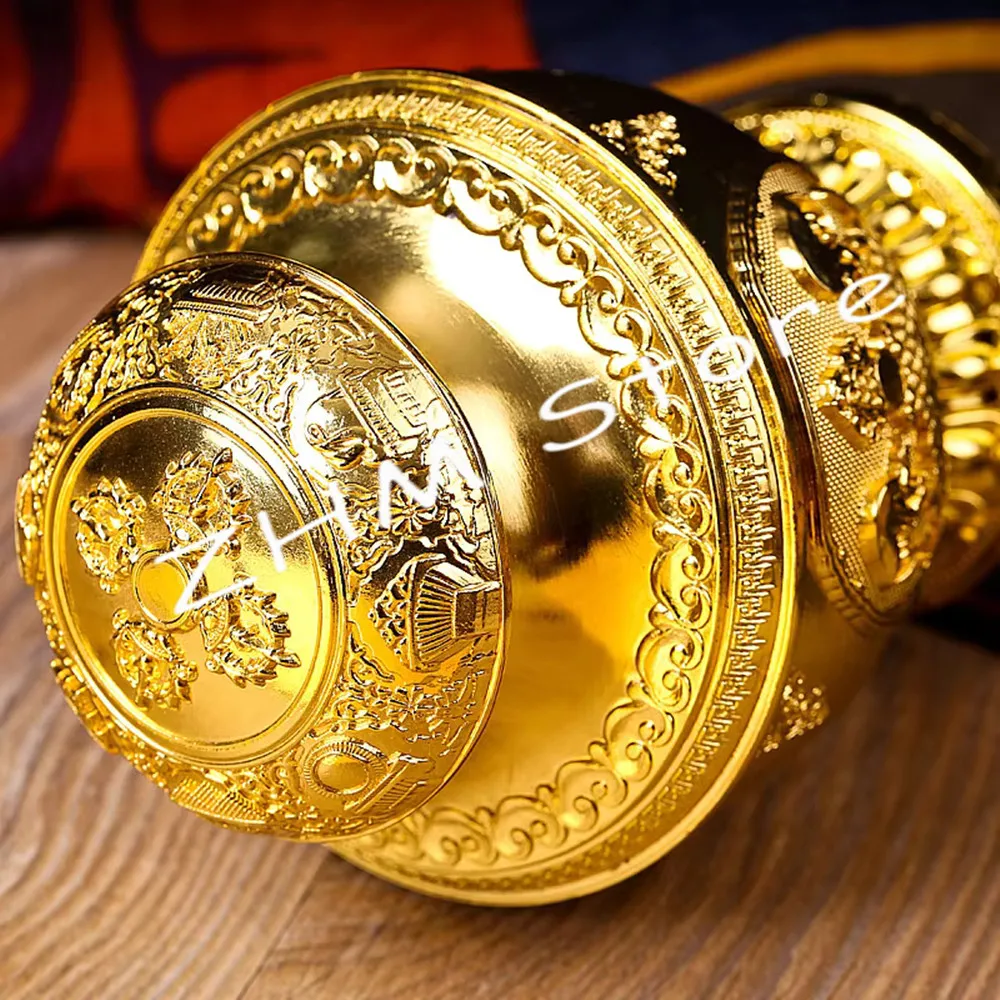 Alloy Metal Gold Tranic Tibetan 18cm Moni Wealth Vajra Decorate Auspicious Treasured Buddhist Putting Bottle