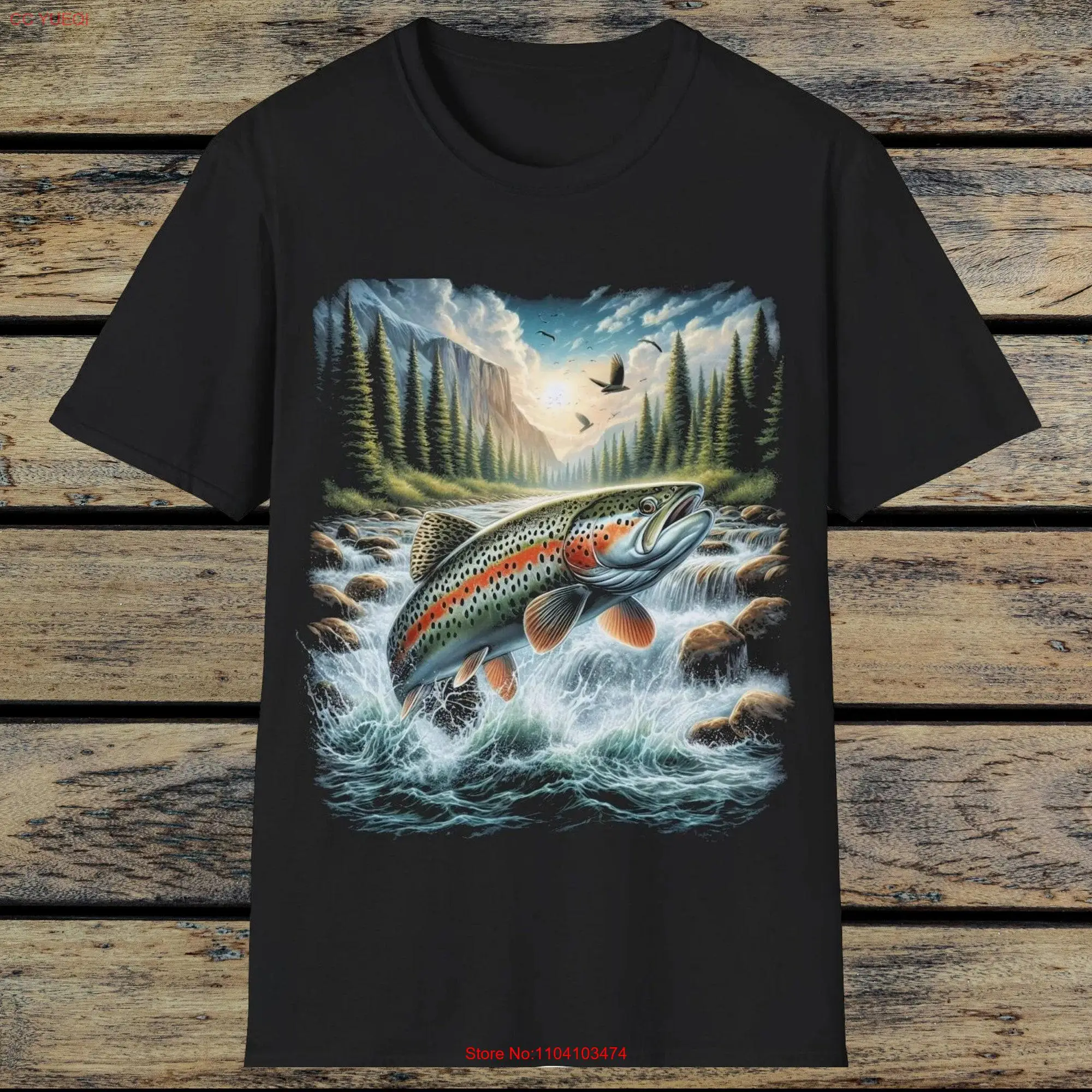 arco-iris-voar-pesca-arte-camiseta-mangas-longas-ou-curtas-truta-camiseta