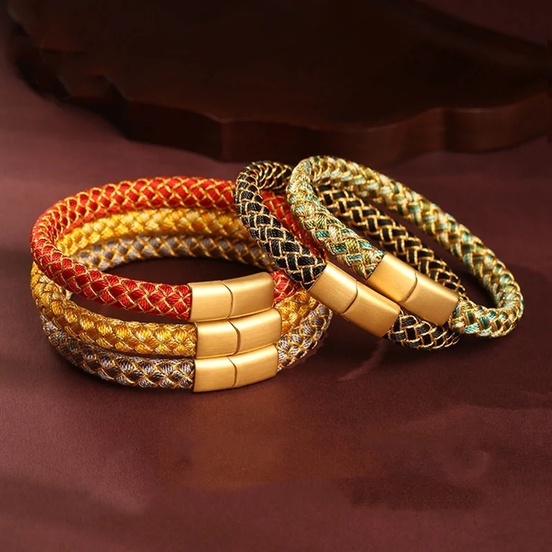 

Handmade Five Elements Dragon Scale Braided Rope Bracelet Men Women Chinese Traditional 5 Colors Accessories Spiritual Jewelry