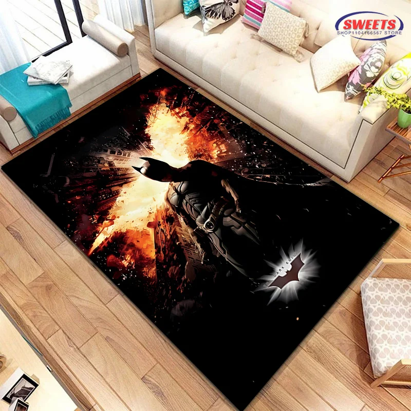 NO.1 DC Batman Theme Carpet New Release!Anti-slip Sound Insulation,Rug for Living Room Children Bedroom Office Areas,Durable Mat