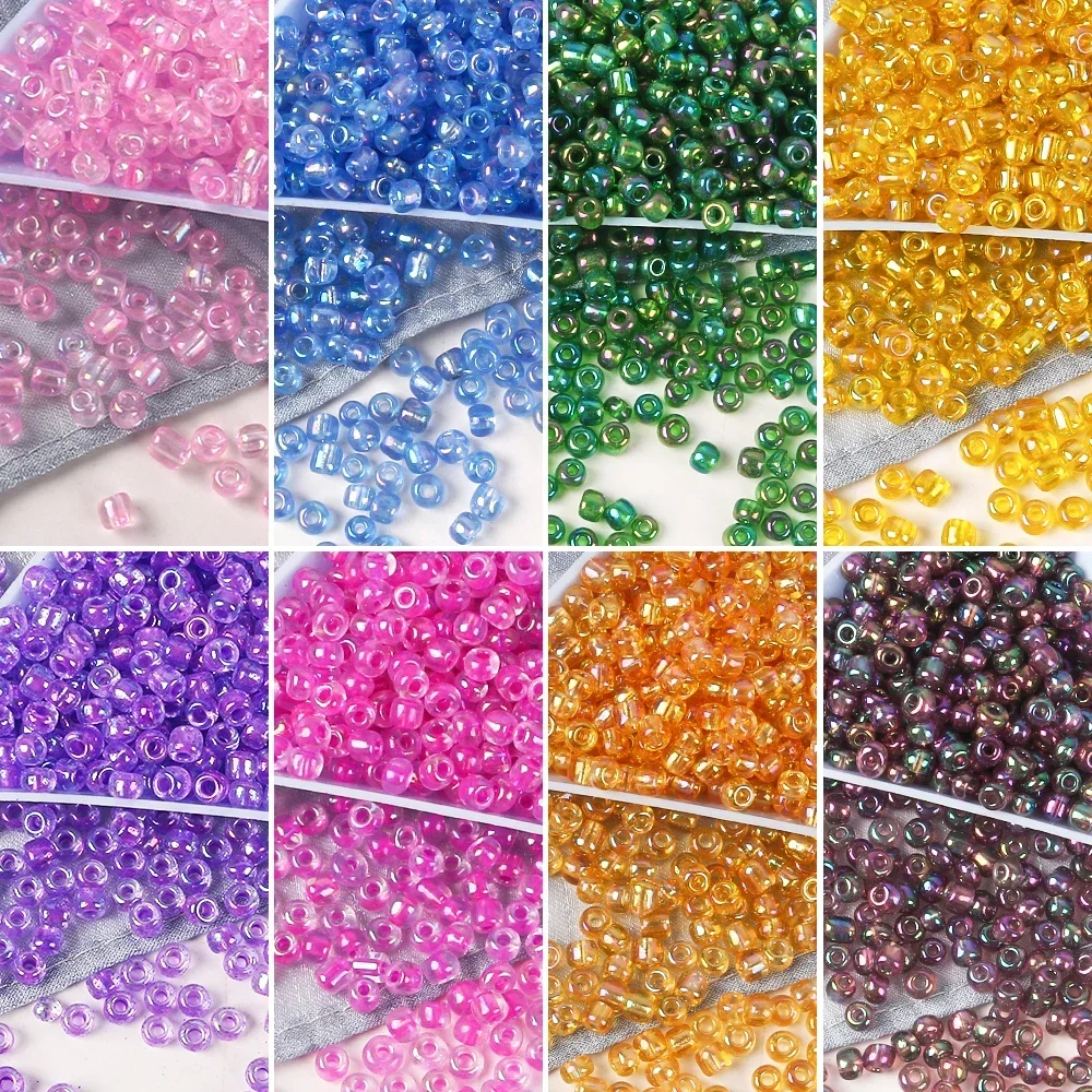 3/4/5mm MultiColor AB Color Glass Seed Beads Miyuki Small Spacer Rice Beads for Jewelry Bracelet Ring Necklace Making DIY