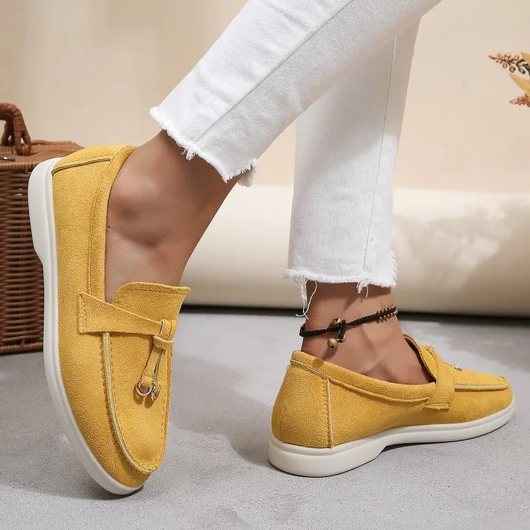 New Women Loafers Slip on Ladies Flats Shoes Brand Spring Autumn Casual Flat Shoes Leather Cashmere Single Shoes Plus Siz 36-43