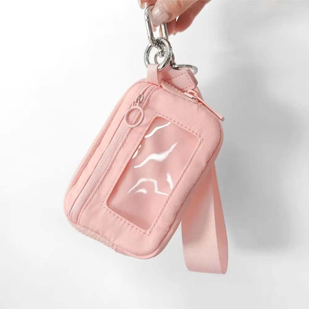 Simple Nylon Hanging Card Holder Multifunction Portable Multi-card Hand Wallet Mini Waterproof Coin Bag with Lanyard Outdoor
