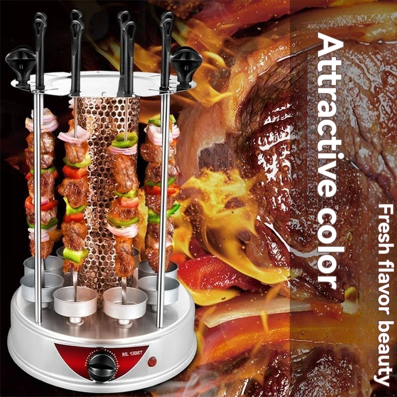 

Electric Grill 6/8/10 Automatic Rotating Vertical Grills Barbecues Tool Smokeless Lamb Barbecue Machine Rotating Vertical Electr