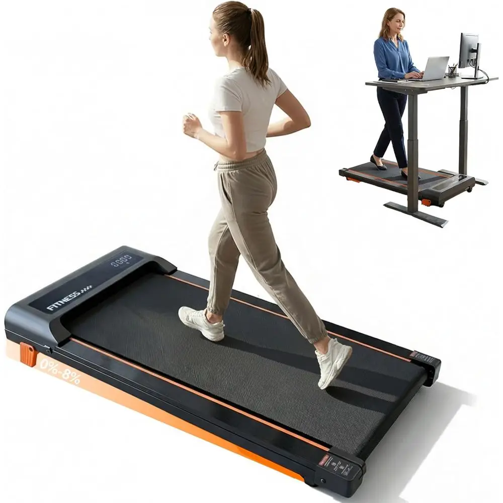 Esteira Compacta para Home Office: Portátil, Silenciosa, 2.5HP, Capacidade de 300lbs, Controle Remoto e Display LED