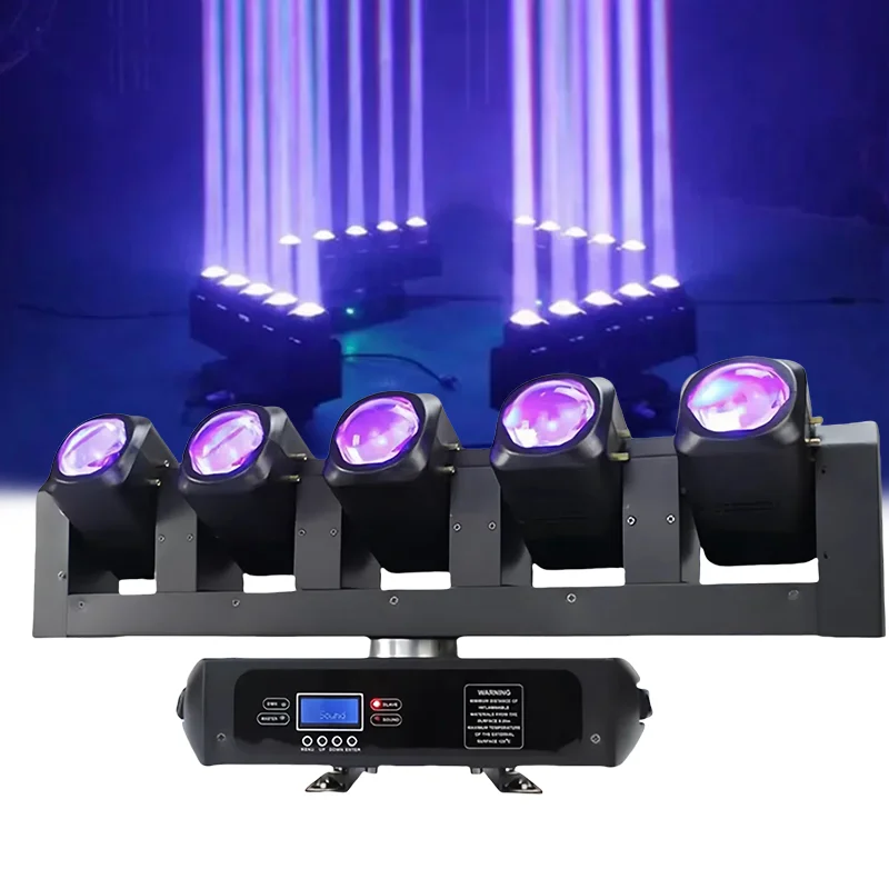 

HANHI 400W five head rotating moving LED mobile headlight fixture 5x40W pixel beam strobe LED DJ wedding