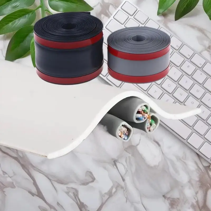 1/3 Meter PVC Self-Adhesive Cable Cover Strip - Wear Resistant Wire Protector for Wall & Floor