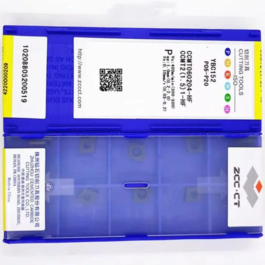 

CCMT060204-HF YBG202 YBC151 YBC152 YBC251 YBC252 YBD152 CCMT21.51 ZCC.CT CNC blade carbide inserts Turning inserts turning tools