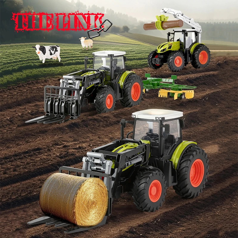 

1/24 Farmer Vehicle Model RC Car Farm Timber Grab Trucks Forklift Tractor Remote Control Cars Toys Sets Kids Birthday Gifts DIY