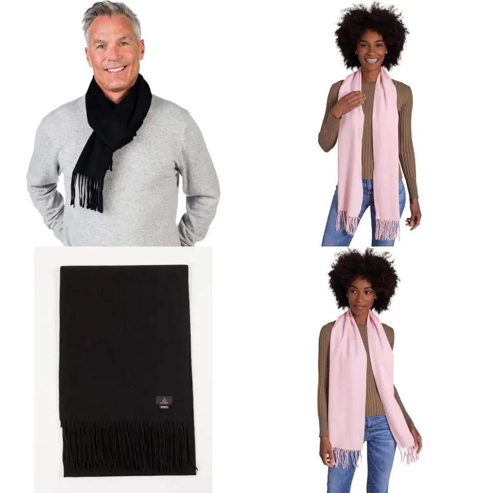 

Ultra-Fine Merino Wool Cashmere Blend Scarf - Lightweight Luxe Fabric - 72 x 12 - Soft and Warm Accessory