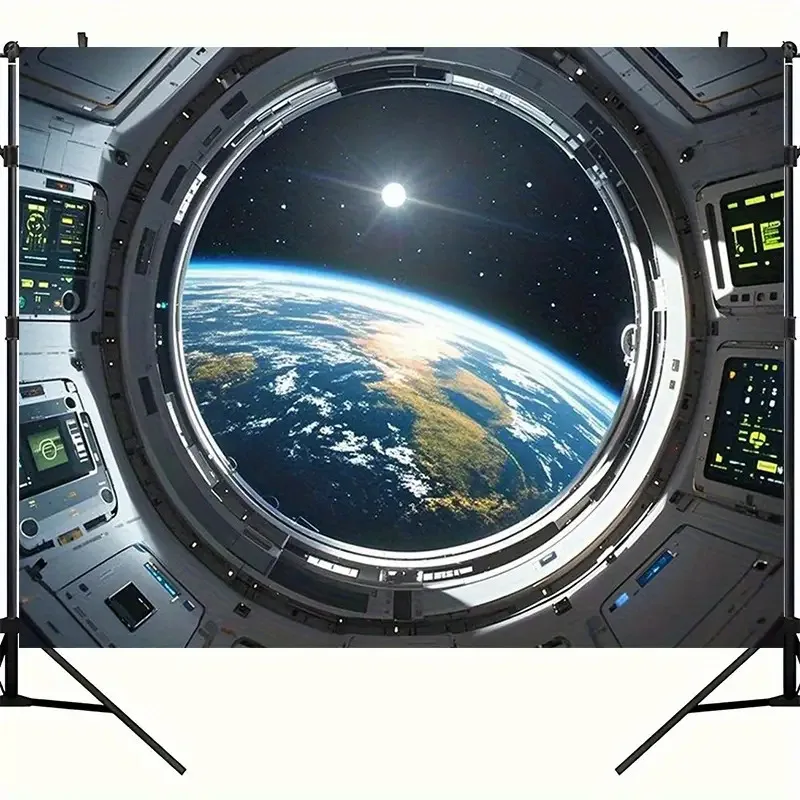 Cosmic Earth View Space Tapestry Wall Hanging Sci Fi Galaxy Planet Artwork Polyester Decorative Decor for Bedroom Living Room Nu