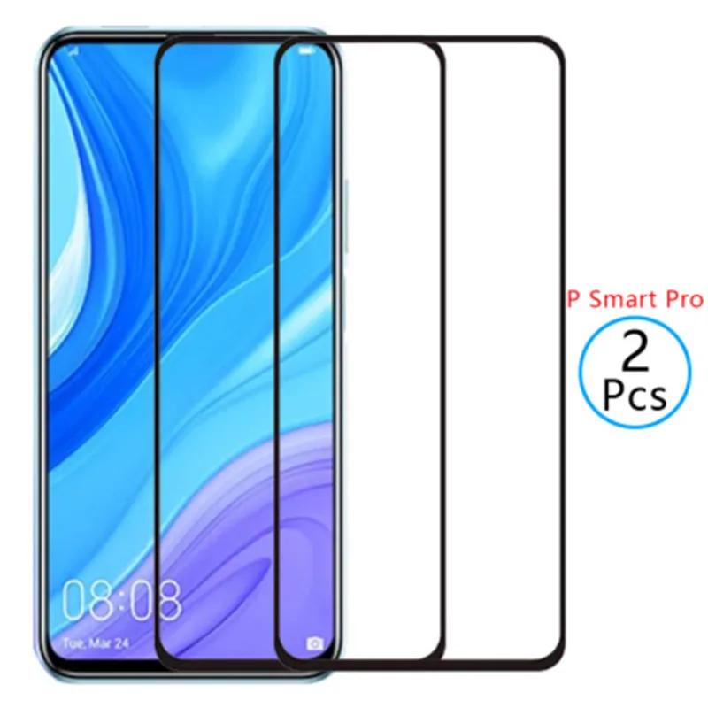 

2PCS Safety Tempered Glass for Huawei P Smart Pro 2019 Full Cover Screen Protector for p smart pro 2019 Protective Glass Film