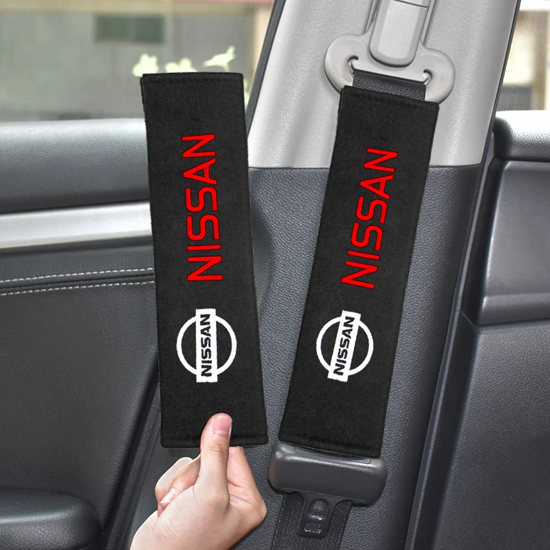 2PCS Car Seat Belt Pads Cotton Safety Belt Cover For Nissan rogue qashqai j11 X-Trail X Trail T32 2022 Teana Car Accessories