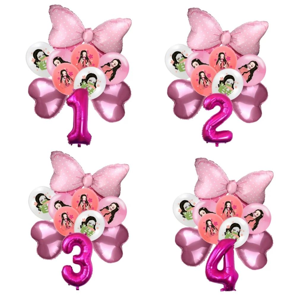 

Kimetsu No Yaiba Balloons Pink 12 Inch Demon Slayer Latex Balloon Happy Birthday Anime Party Decoration Kamado Tanjirou Hero Toy