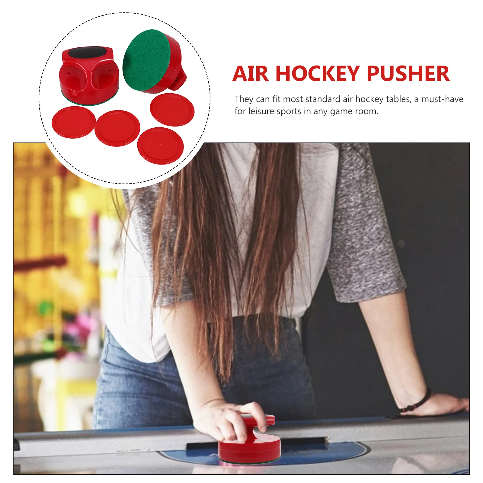 1 set di palette e dischi da hockey su ghiaccio di ricambio, accessori da tavolo da hockey resistenti per divertimenti in sala giochi al coperto