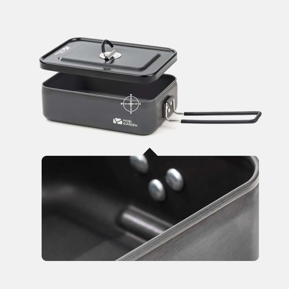 MOBI GARDEN Aluminum Alloy Lunch Box Stainless Picnic Box Ourdoor Dinner Pail Travel Camping food Containe Storage Dinnerware