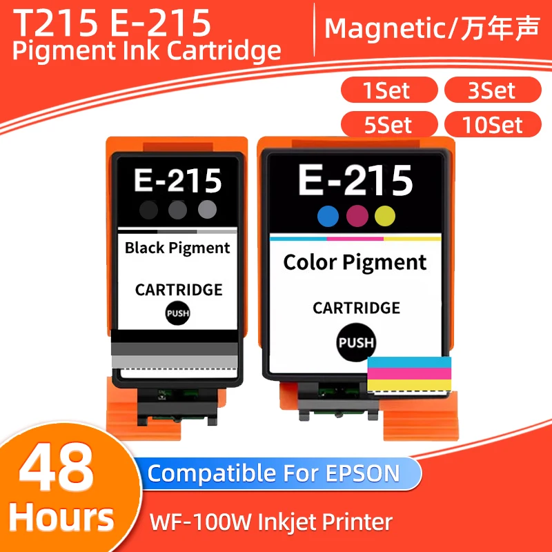 1set~10set T215 T 215 215 ink Cartridge Compatible For Epson 215 T215 Cartridge For Epson WorkForce WF-100 WF100 Inkjet Printer