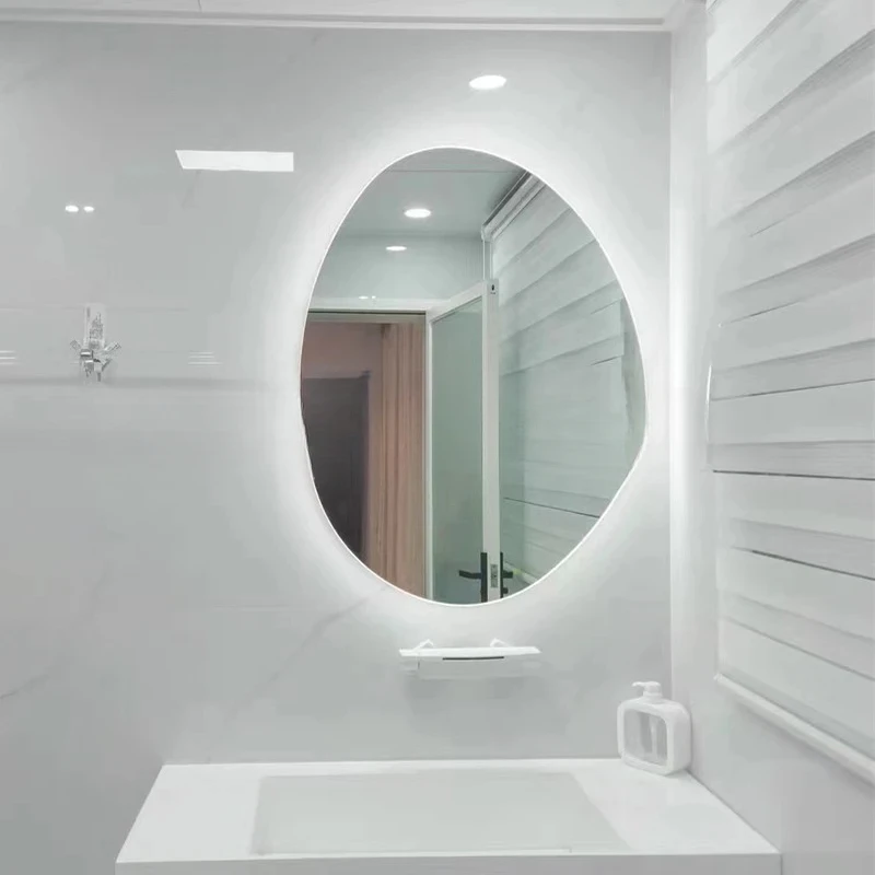 Electric Nordic Bathroom Mirror Led Light No Fog Smart Odd Shape Bathroom Mirror Odd Shape Clear Espejo Bathroom Accessories